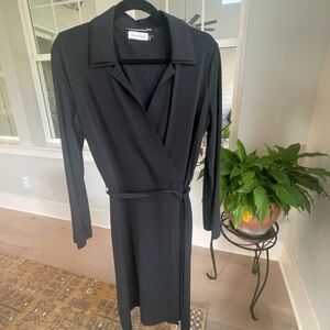 CK Black Stretch Wrap Dress